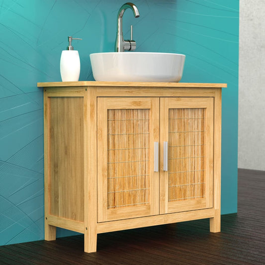 EISL Mueble de lavabo de bambú 67x28x60 cm