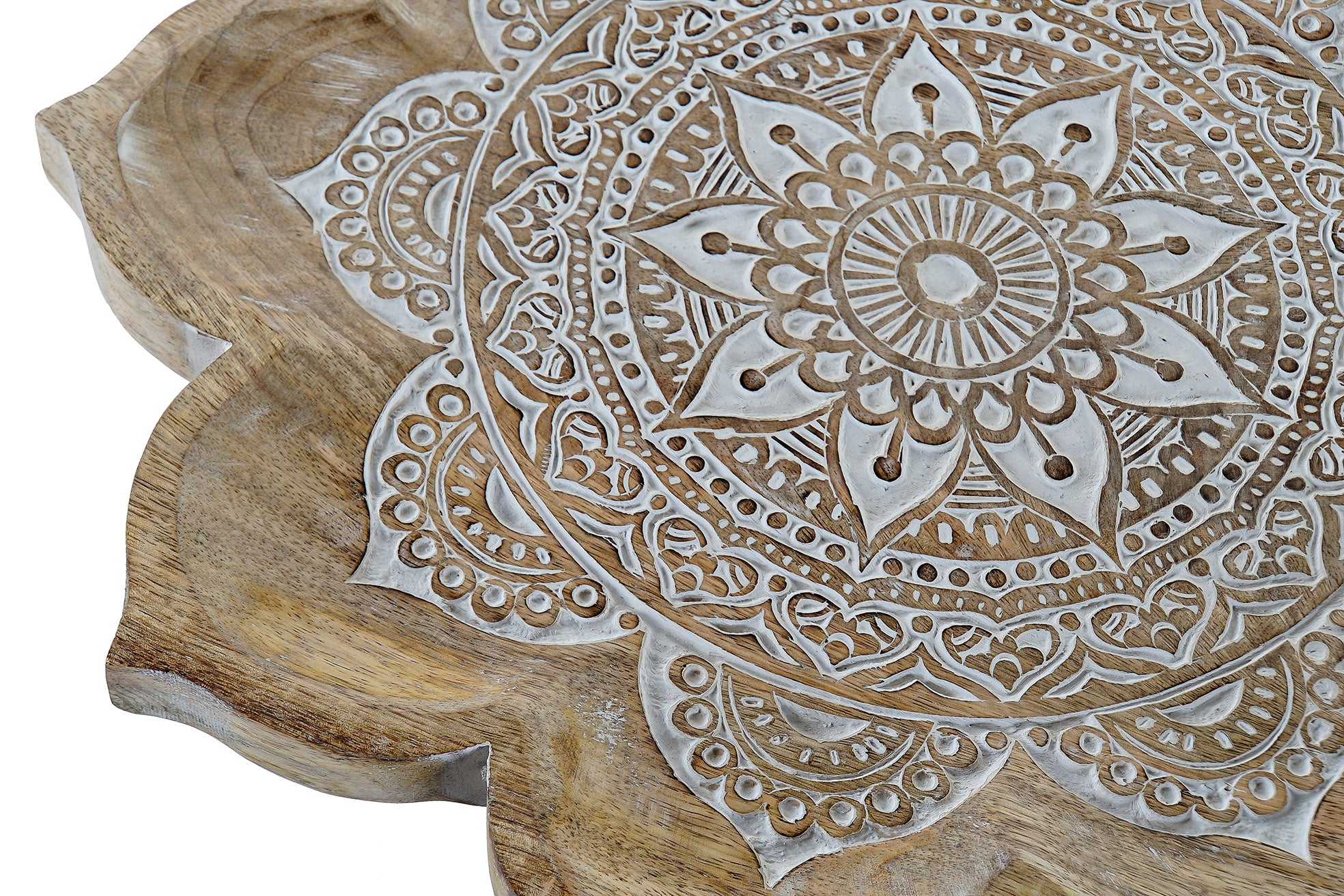 PACK DE 2 CENTRO MESA MANGO 46X46X4 MANDALA DECAPE NATURAL