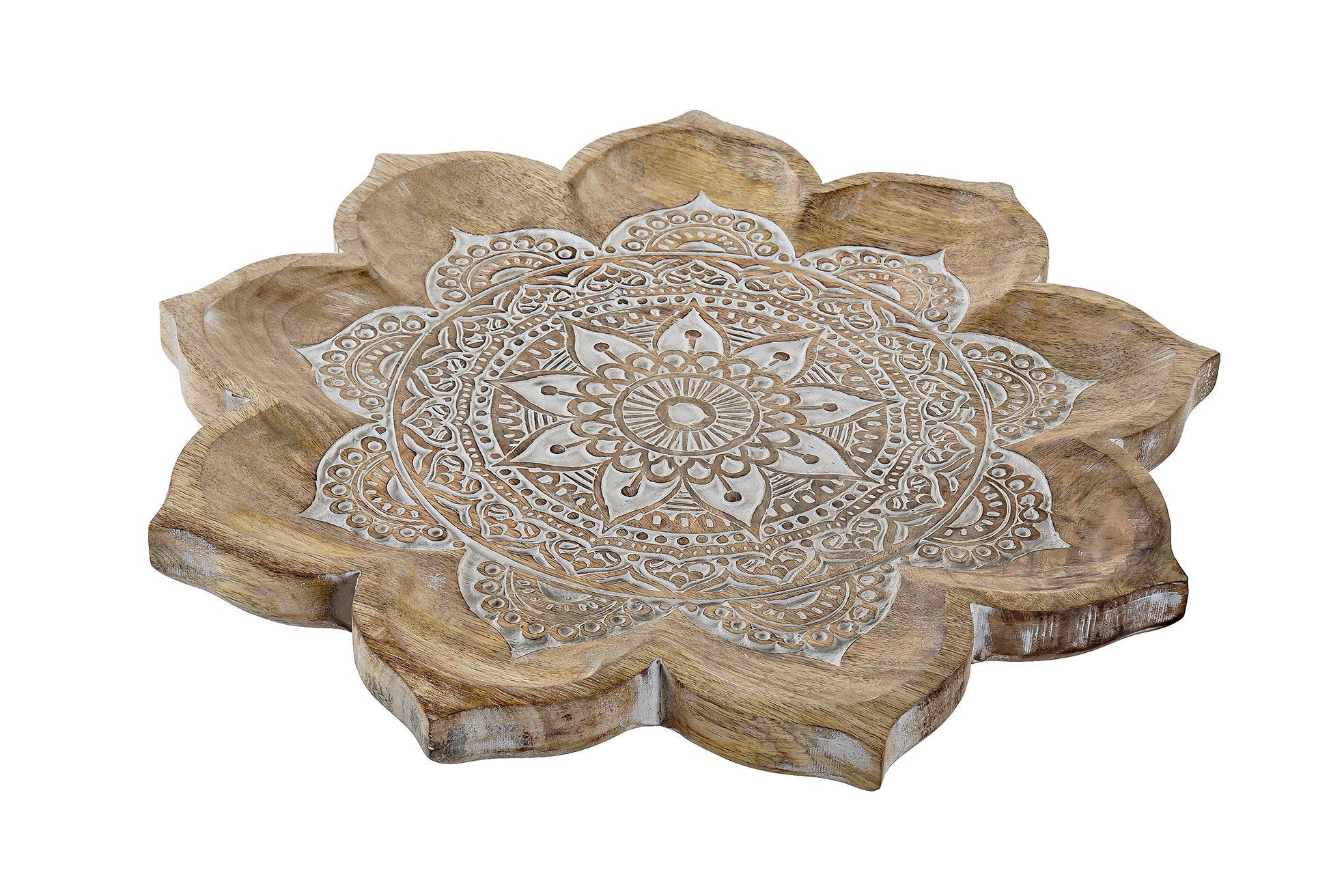 PACK DE 2 CENTRO MESA MANGO 46X46X4 MANDALA DECAPE NATURAL