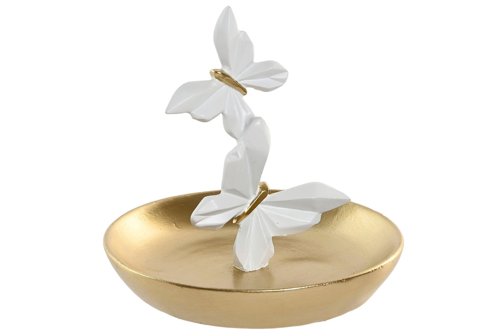 PACK DE 4 BANDEJA VACIABOLSILLOS RESINA 14,5X14,5X14 DORADO