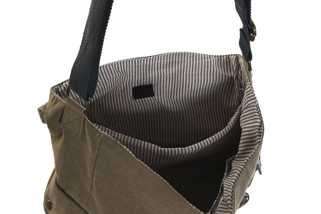 BANDOLERA CANVAS CUERO 48X10X37 23 BICICLETA BEIGE