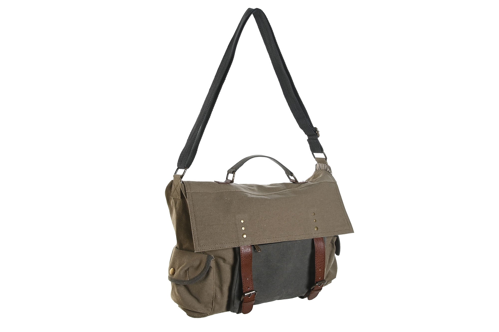 BANDOLERA CANVAS CUERO 48X10X37 23 BICICLETA BEIGE