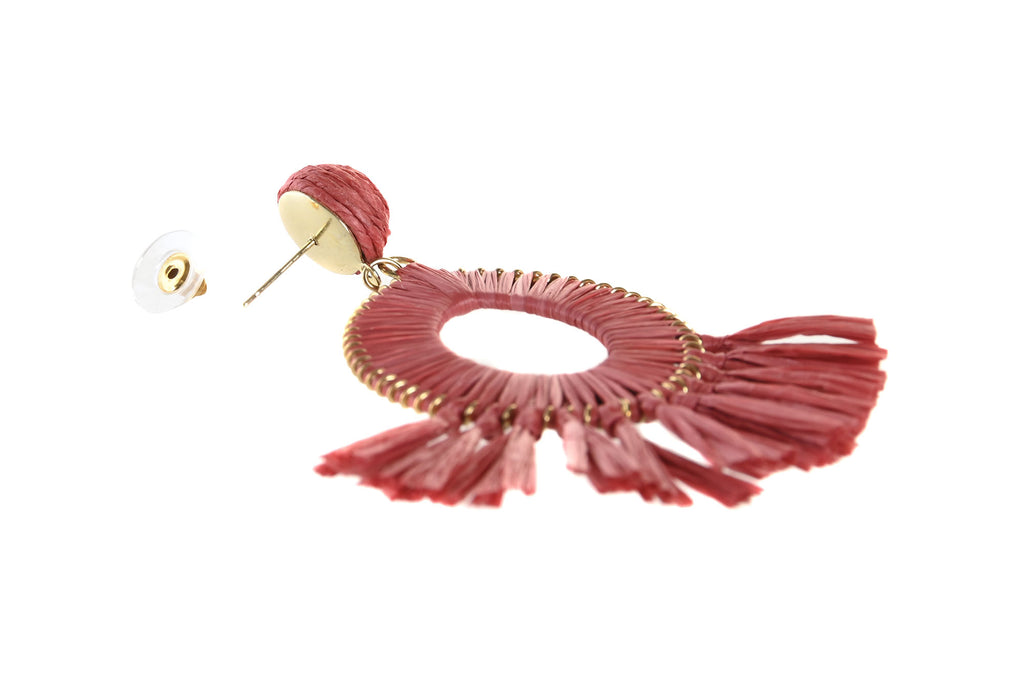 PACK DE 8 PENDIENTES SET 2 RAFIA METAL 8X0,5X7 4 SURT.