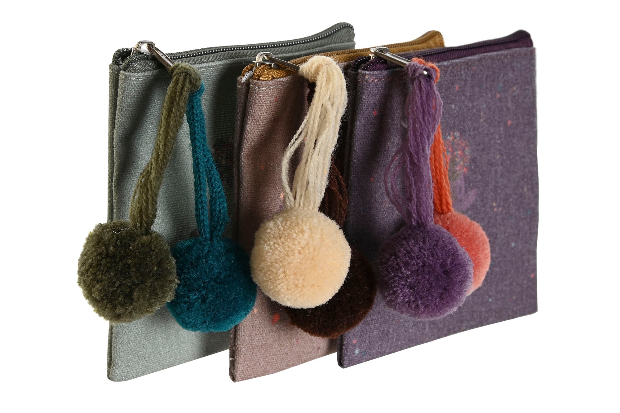 PACK DE 3 MONEDERO CANVAS ALGODON 10,5X1X11 YOGA 3 SURT.