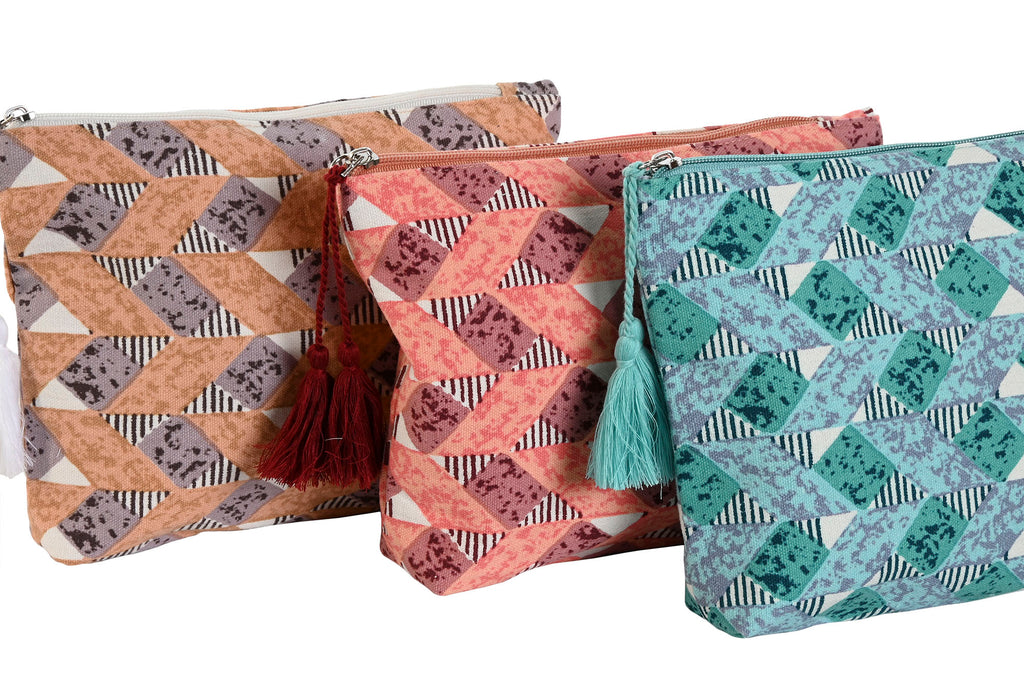 PACK DE 3 NECESER ALGODON POLIESTER 20X5X25 3 SURT.