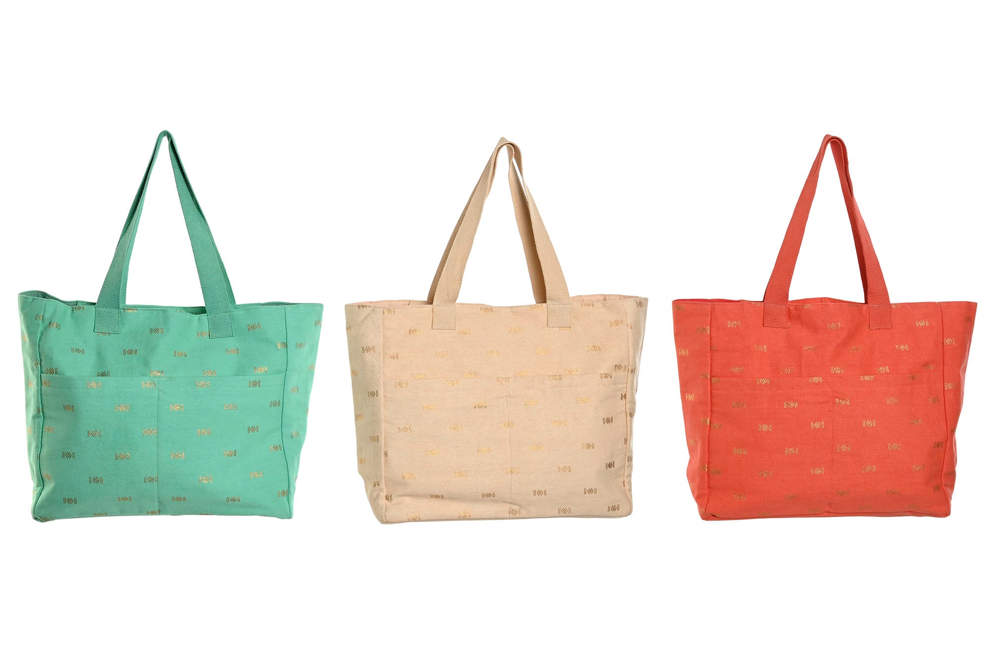 PACK DE 3 BOLSO ALGODON 55X14X35 CREMALLERA 3 SURT.