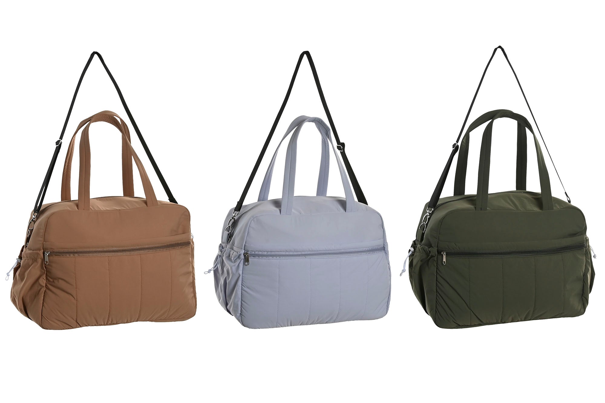 PACK DE 3 BOLSO NYLON POLIESTER 42X19X30 VIAJE 3 SURT.
