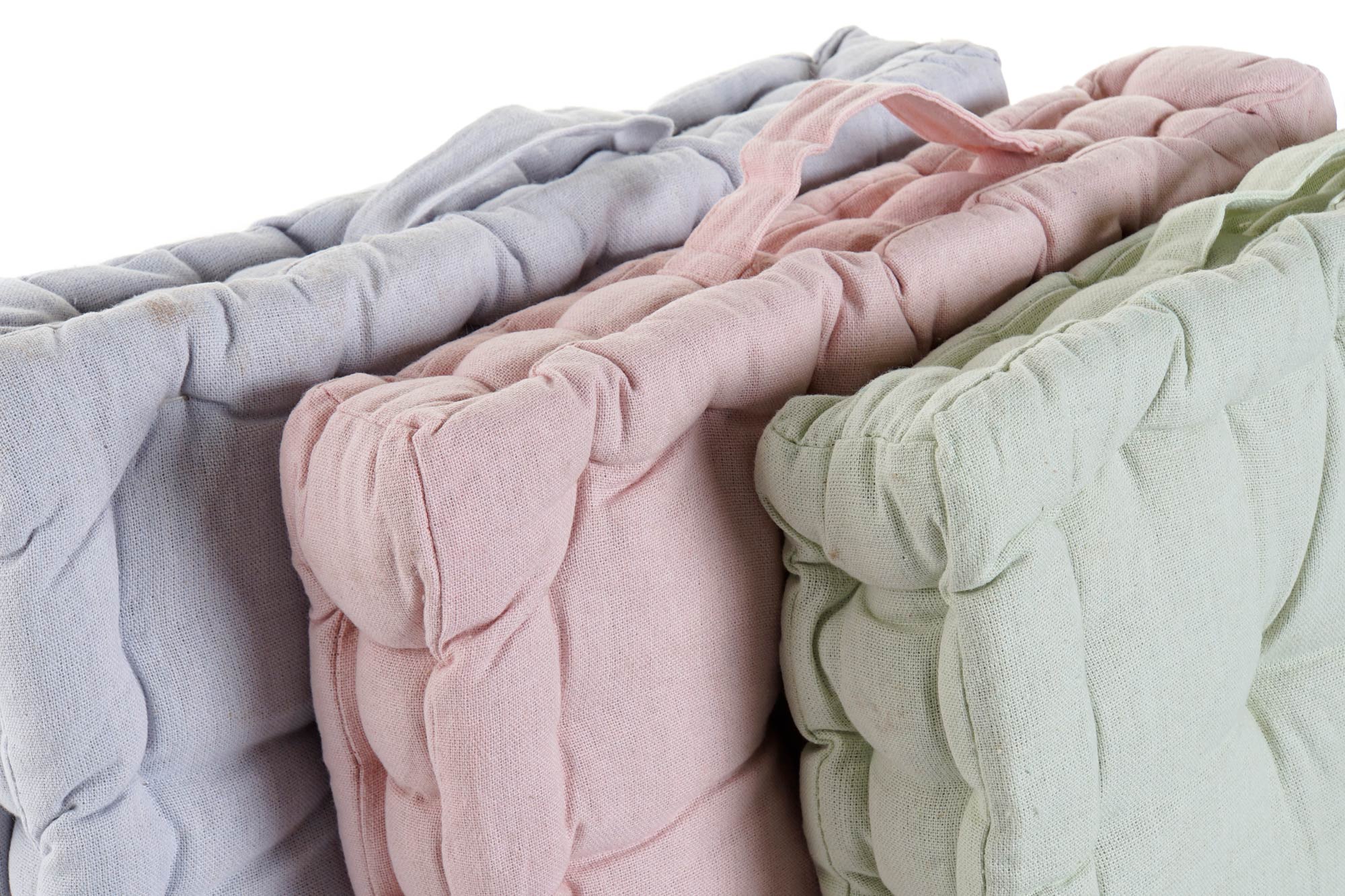 PACK DE 12 COJIN ALGODON 40X40X7 SUELO 3 SURT.