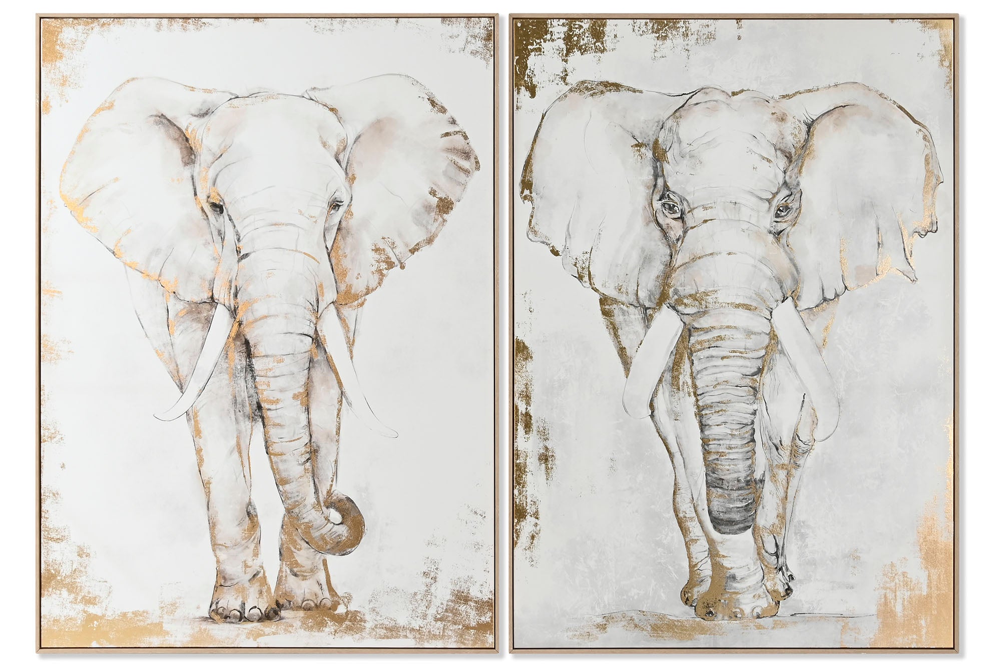 PACK DE 2 CUADRO PS LIENZO 100X4X140 ELEFANTE 2 SURT.