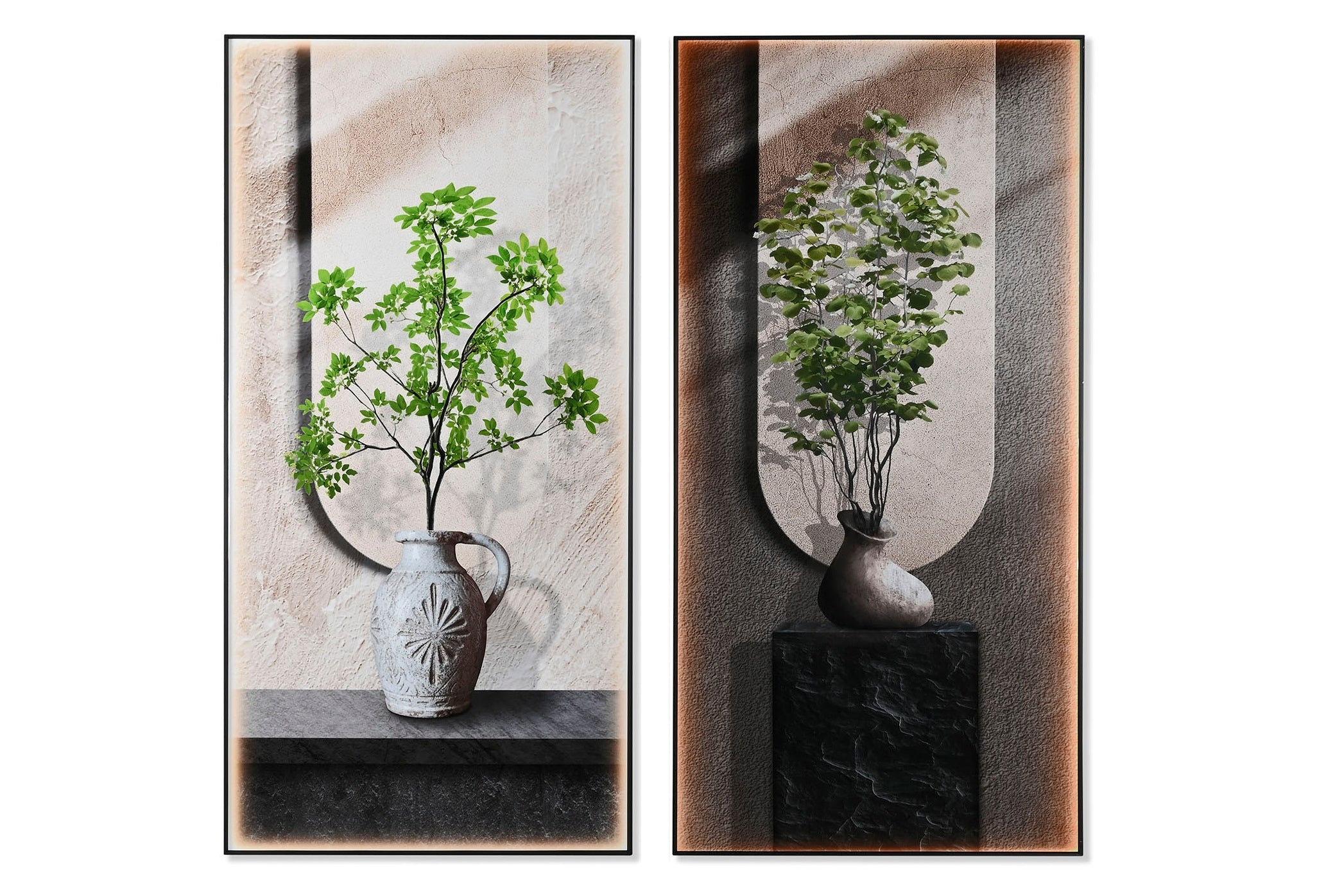 PACK DE 2 CUADRO ALUMINIO MDF 80X3,5X160 JARRON 2 SURT.