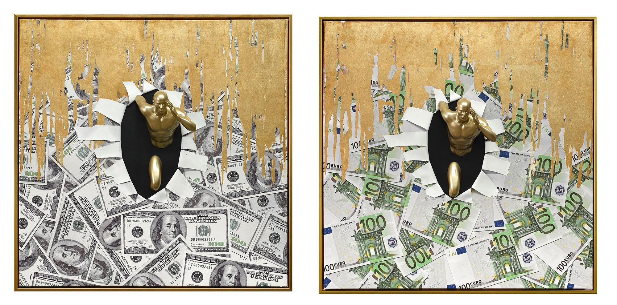 PACK DE 2 CUADRO LIENZO RESINA 80X3,5X80 HOMBRE 2 SURT.