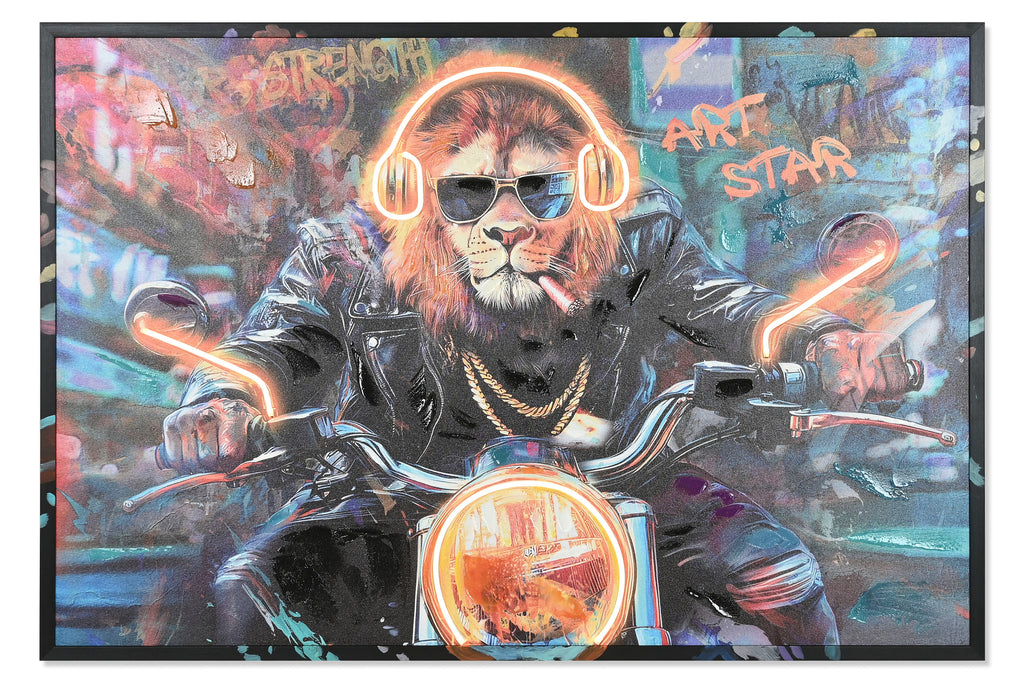 PACK DE 2 CUADRO LED LIENZO 123X3X83 MOTO MONO 2 SURT.