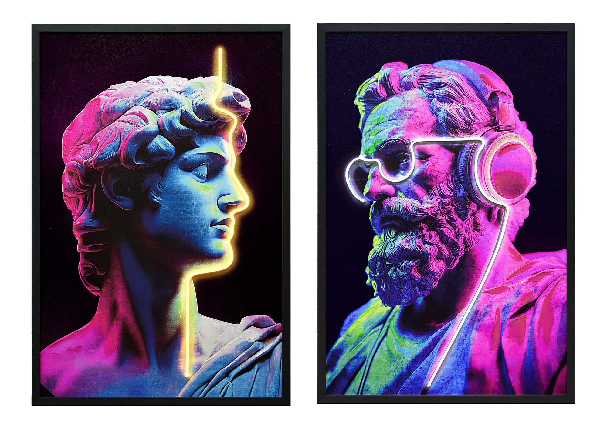 PACK DE 2 CUADRO LED LIENZO 63X3X93 MODERNO 2 SURT.