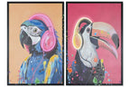 PACK DE 2 CUADRO LED LIENZO 63X3X93 TUCAN PAPAGAYO 2 SURT.