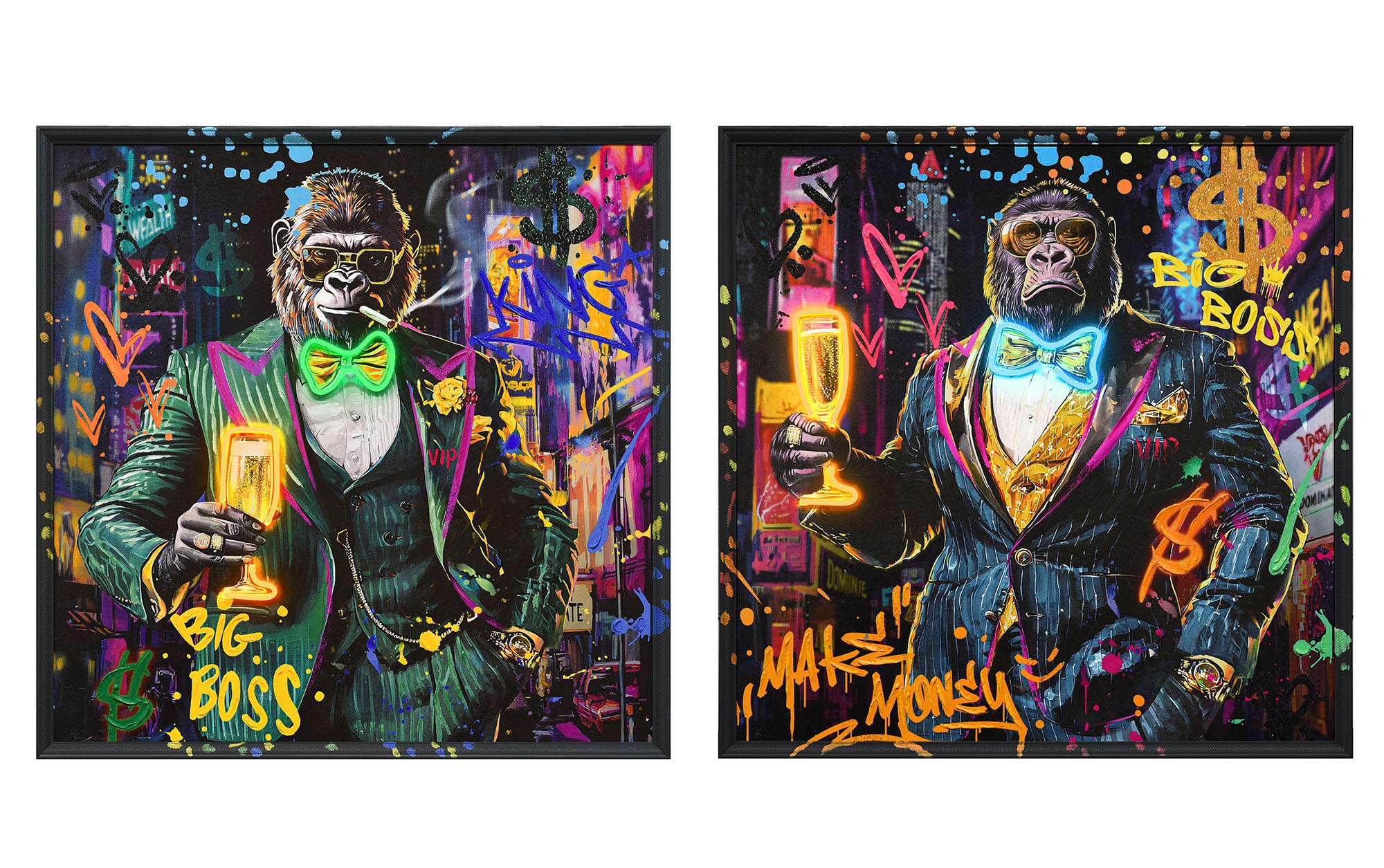 PACK DE 2 CUADRO LED 83X3,7X83 GORILA THE BOSS 2 SURT.