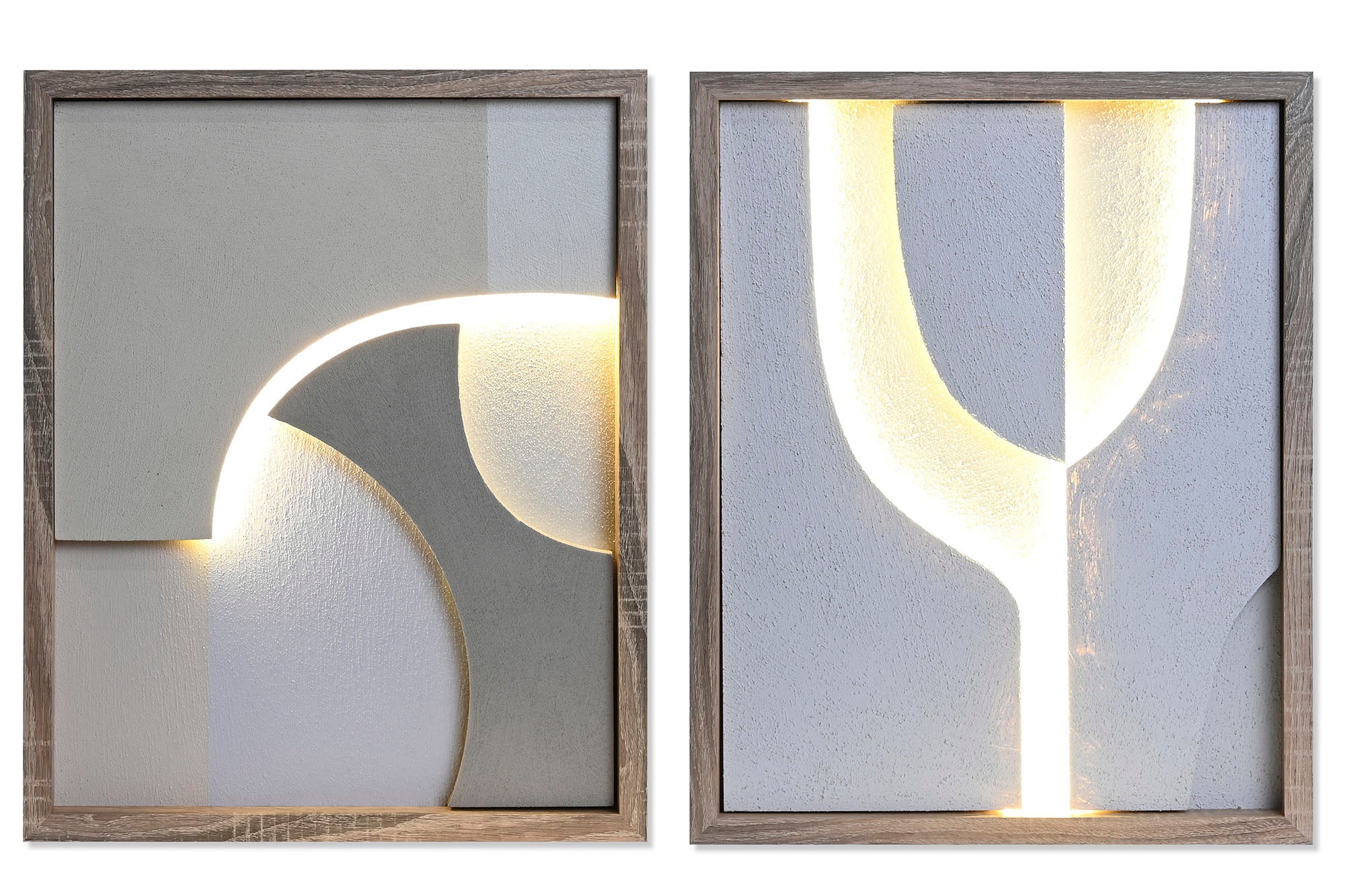 PACK DE 2 CUADRO LED MDF 40X3,8X50 MODERNO 3D 2 SURT.