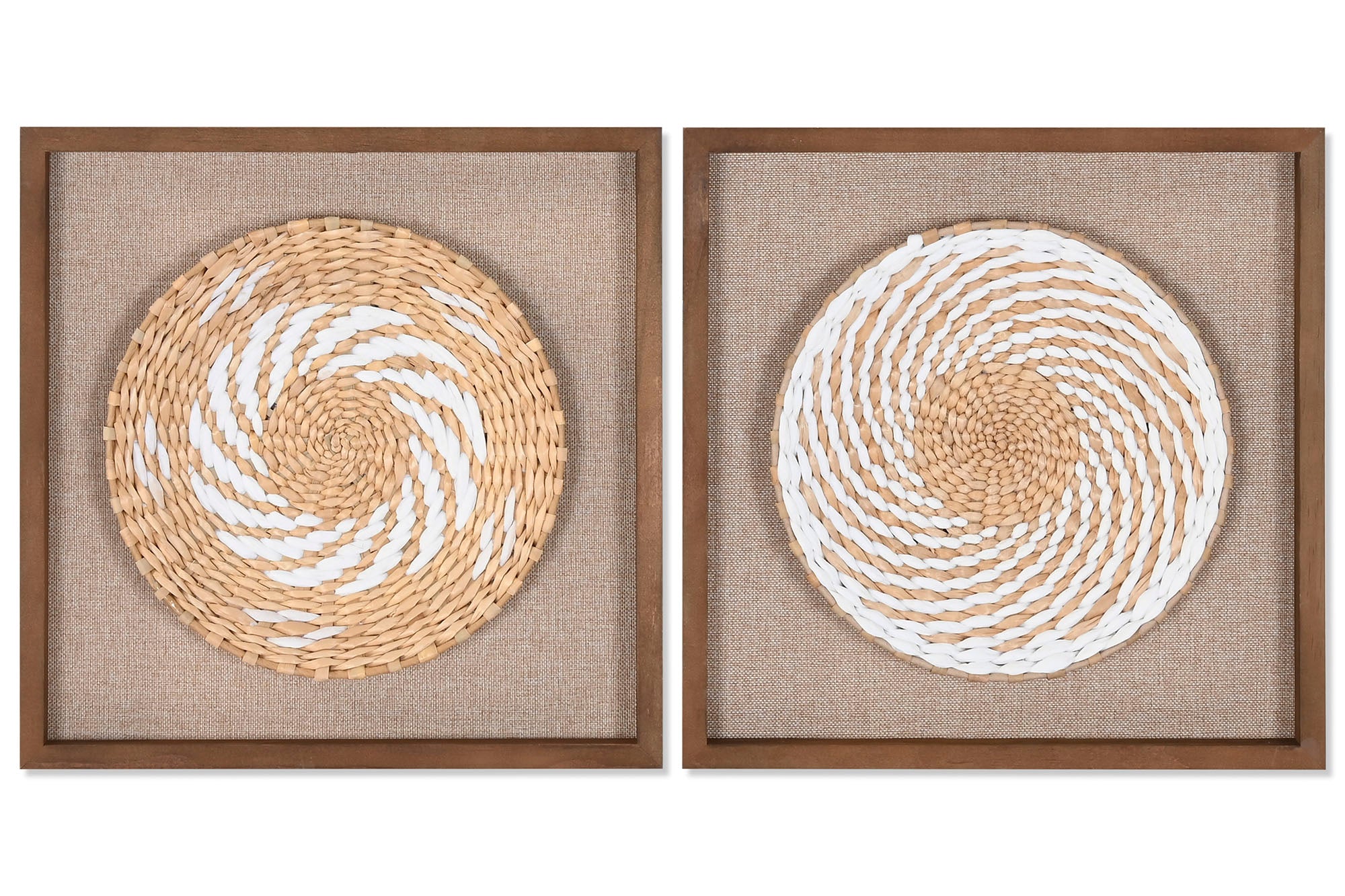 PACK DE 2 CUADRO YUTE PINO 35X3,6X35 PLATO 3D 2 SURT.