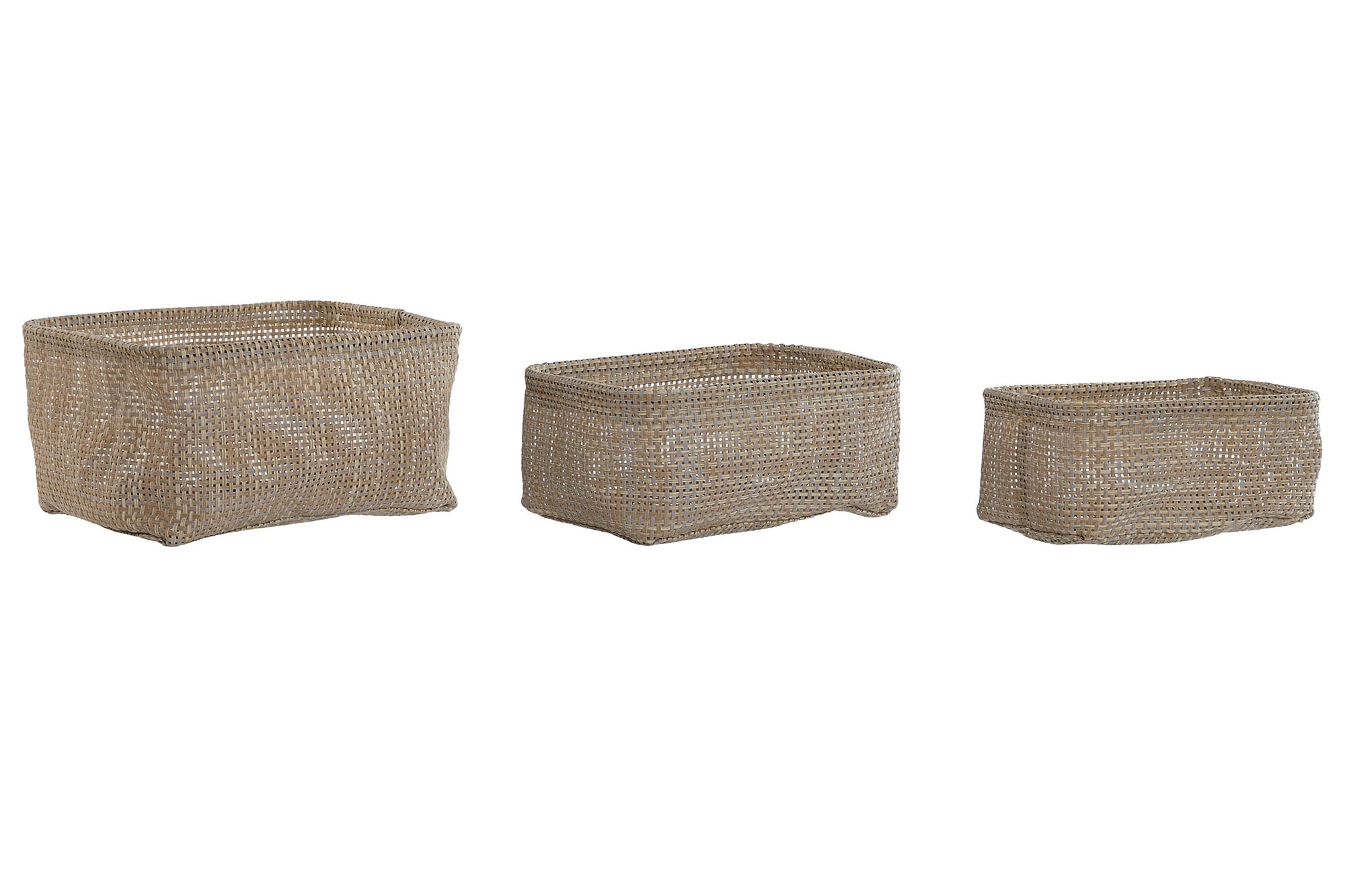 PACK DE 4 CESTA SET 3 TEXTILENE 23X18X12 BEIGE