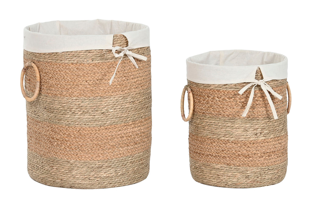 CESTA SET 2 SEAGRASS TELA 39X40X48 NATURAL
