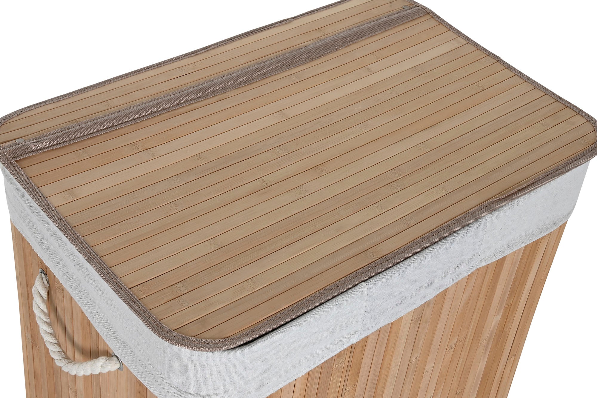 CESTA ROPA BAMBU 60X40X60 140L 3 COMPARTIMENTOS