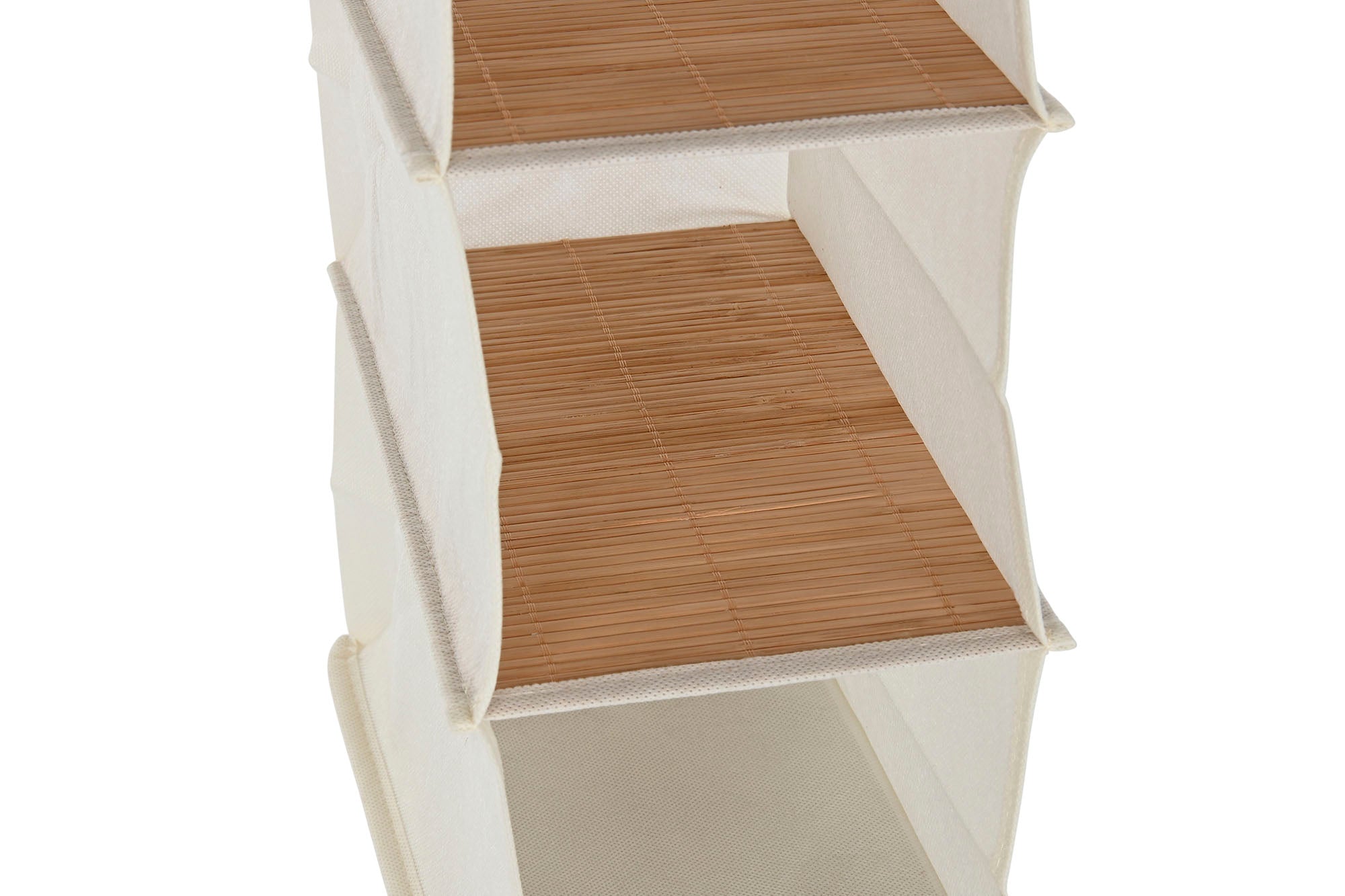 PACK DE 4 ORGANIZADOR BAMBU TELA 15X30X84 COLGANTE NATURAL