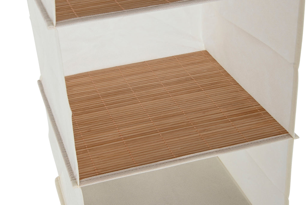 PACK DE 4 ORGANIZADOR BAMBU TELA 30X30X84 COLGANTE NATURAL