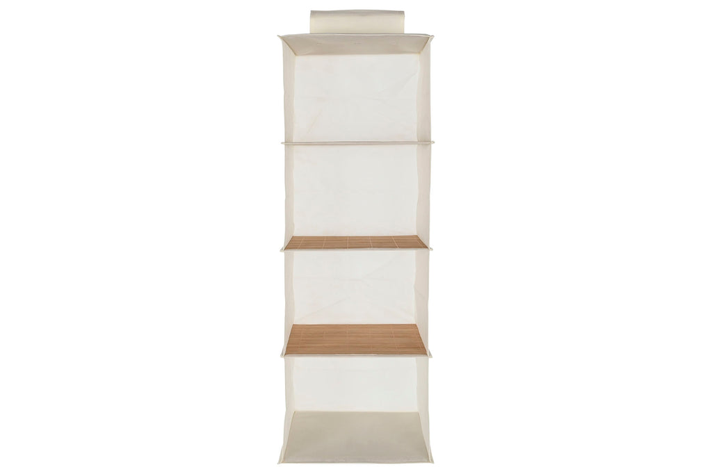 PACK DE 4 ORGANIZADOR BAMBU TELA 30X30X84 COLGANTE NATURAL
