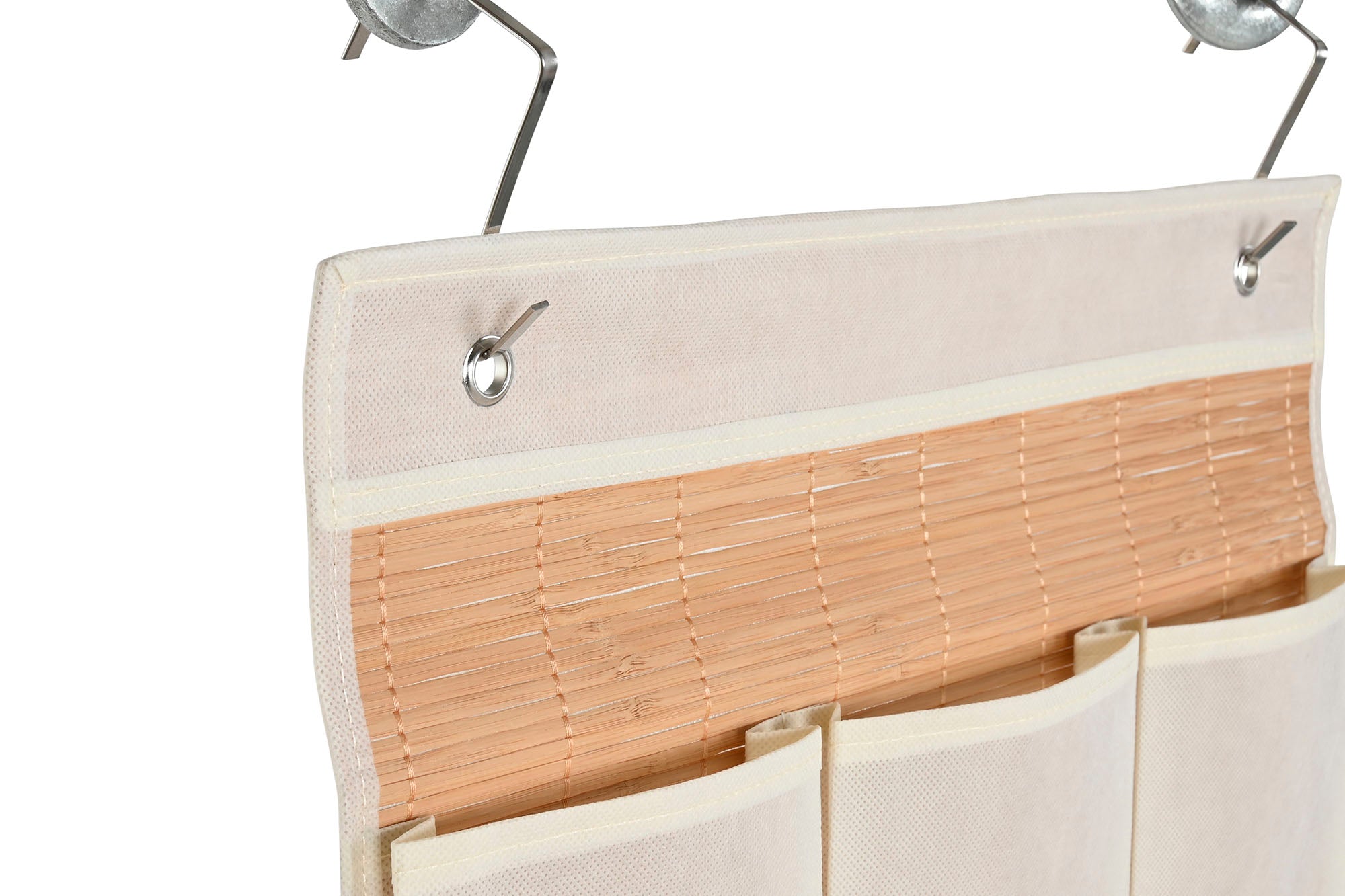 PACK DE 4 ORGANIZADOR BAMBU TELA 45X2X81 COLGANTE NATURAL