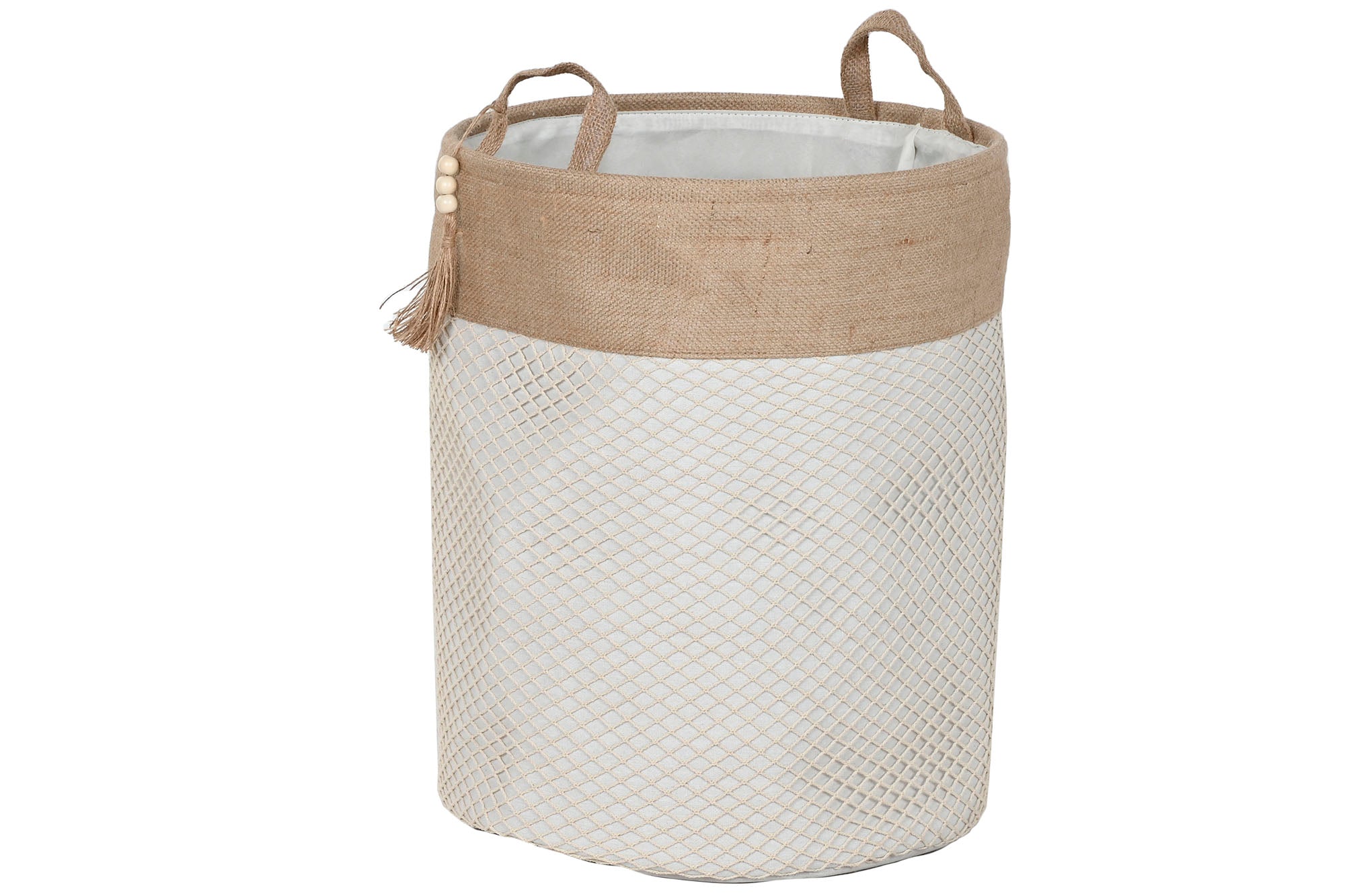 PACK DE 2 CESTA ROPA EVA POLIESTER 38X38X48 NATURAL