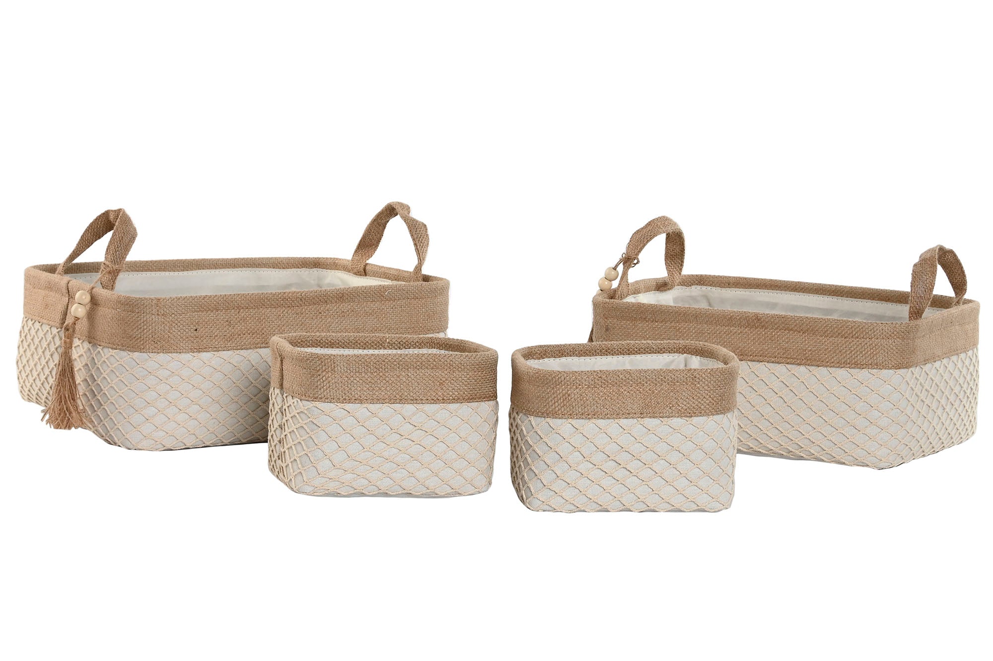 PACK DE 2 CESTA SET 4 EVA POLIESTER 36X26X14 NATURAL