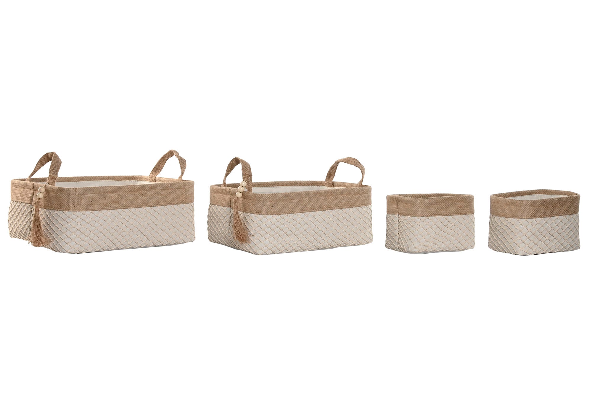 PACK DE 2 CESTA SET 4 EVA POLIESTER 36X26X14 NATURAL