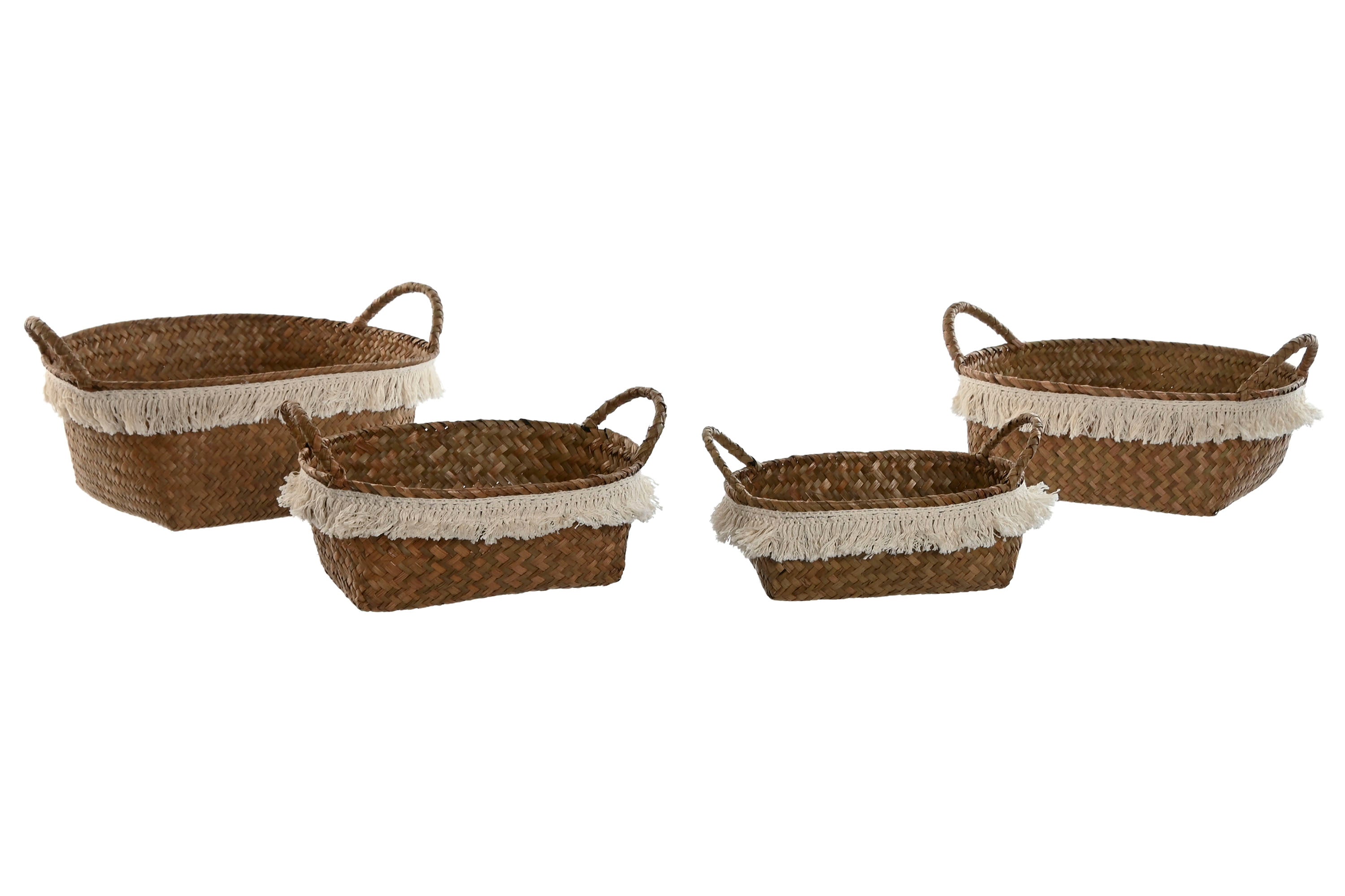CESTA SET 4 FIBRA 33X25X15 DECAPE NATURAL
