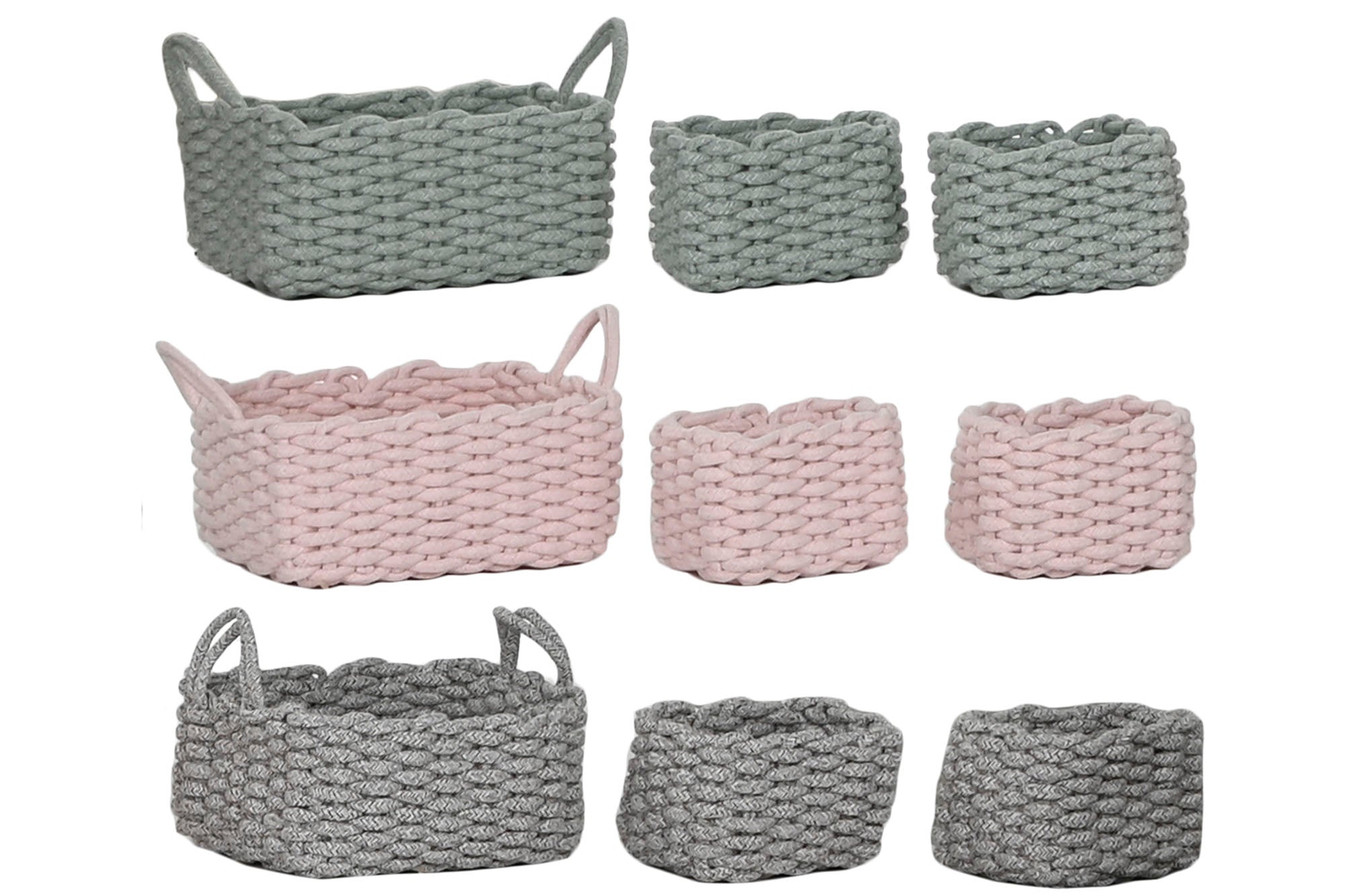 PACK DE 3 CESTA SET 3 CUERDA 32X25X15 3 SURT.