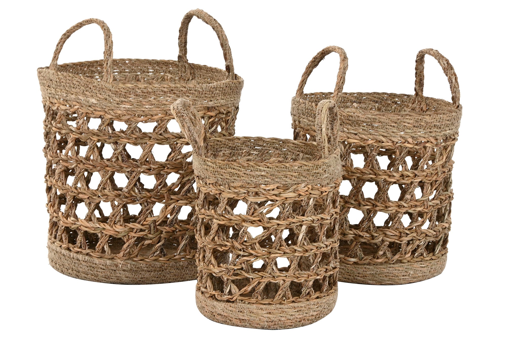 PACK DE 2 CESTA SET 3 SEAGRASS 30X30X40 NATURAL