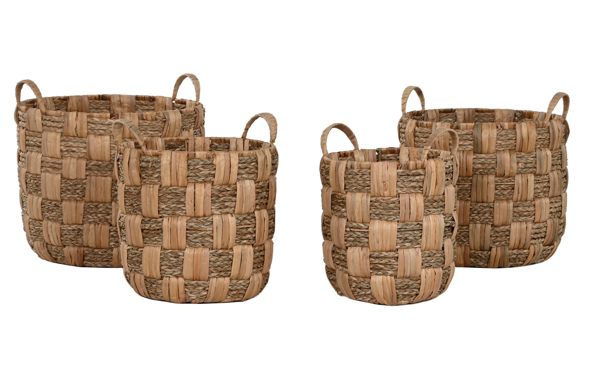 CESTA SET 4 JACINTO DE AGUA METAL 48X44X44 NATURAL