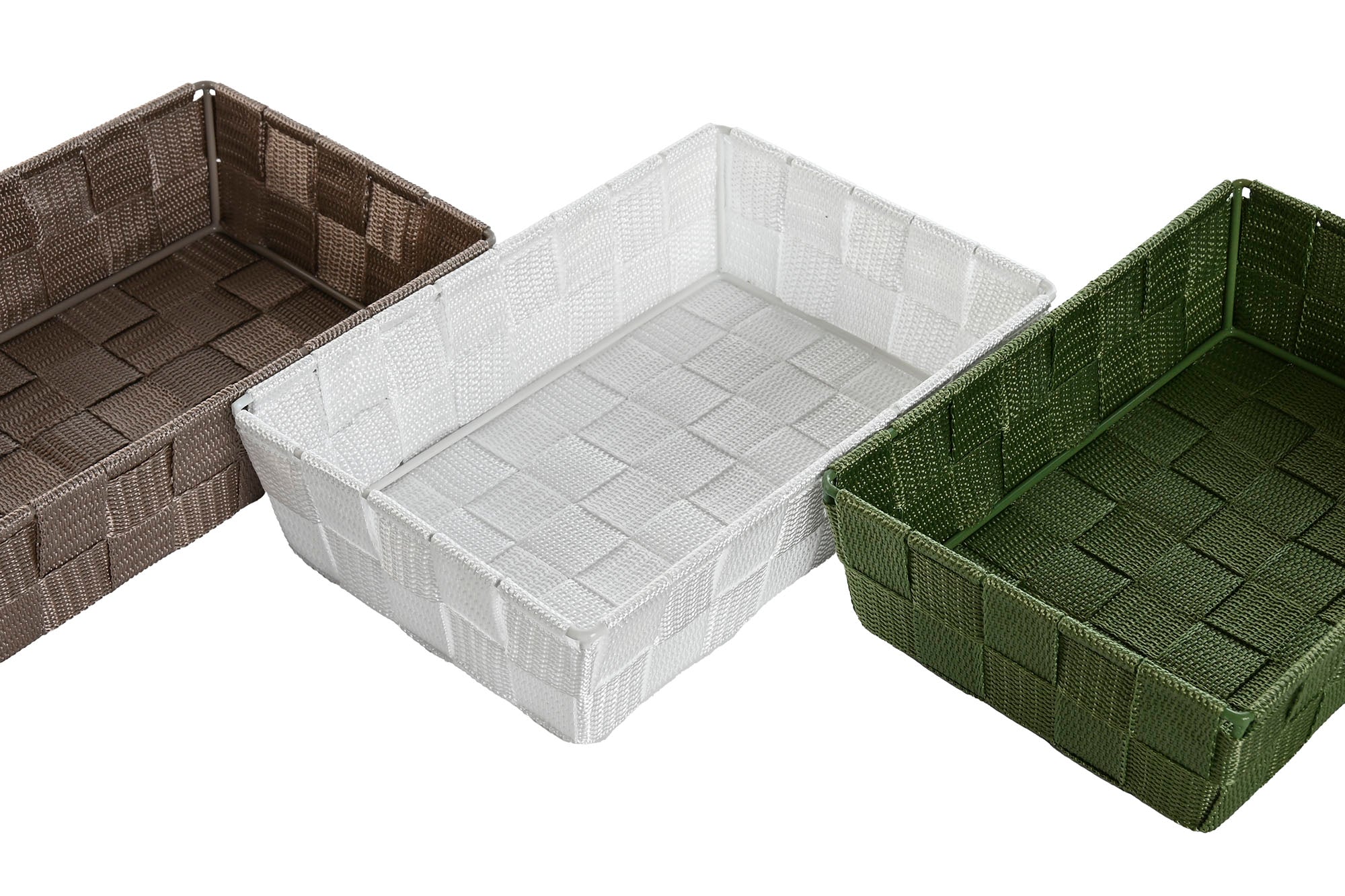 PACK DE 12 CESTA PP METAL 23X15X6 BRILLANTE 3 SURT.