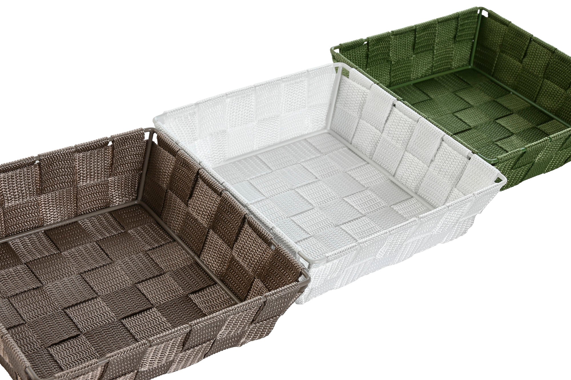 PACK DE 12 CESTA PP METAL 19X19X6 BRILLANTE 3 SURT.