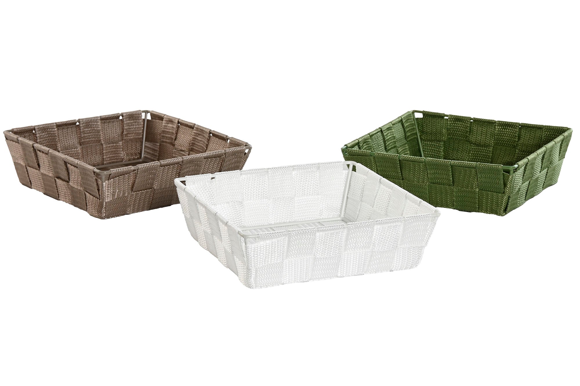 PACK DE 12 CESTA PP METAL 19X19X6 BRILLANTE 3 SURT.