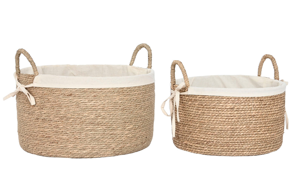 PACK DE 2 CESTA SET 2 SEAGRASS ALGODON 42X42X32 NATURAL