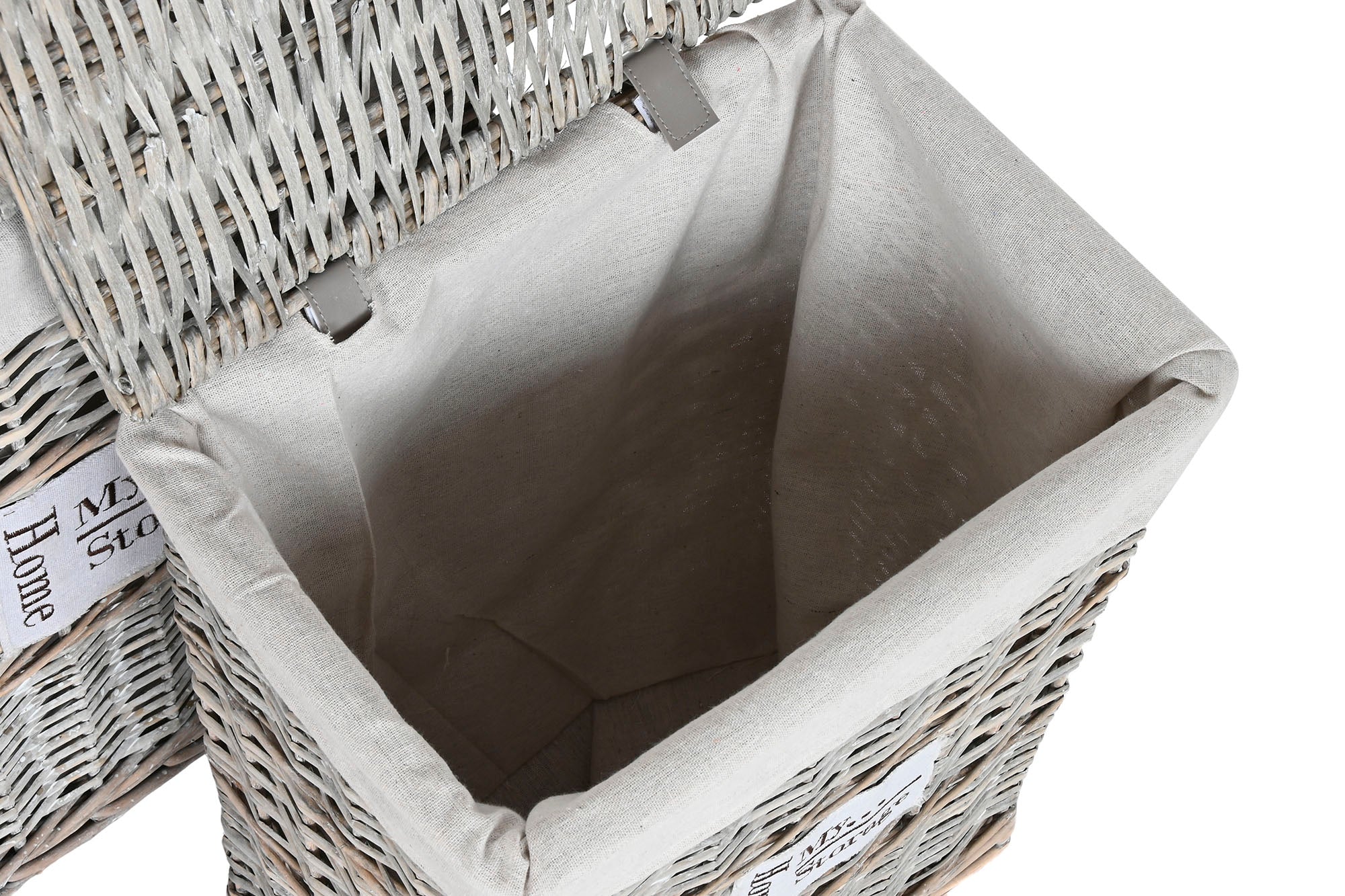 PACK DE 2 CESTA ROPA SET 2 MIMBRE ALGODON 47X34X55 NATURAL