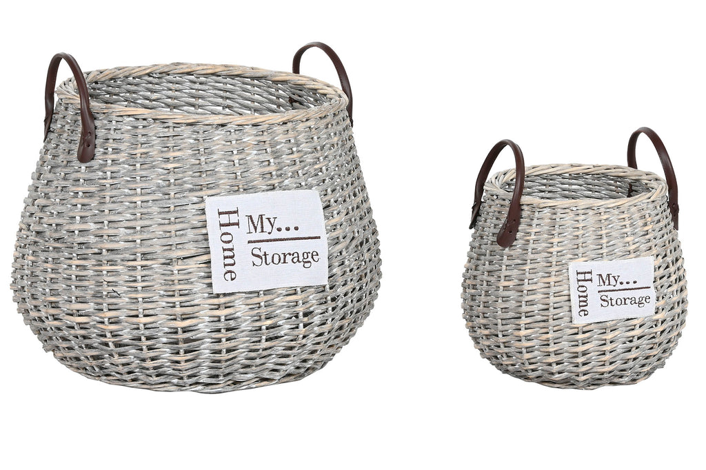 PACK DE 2 CESTA SET 2 MIMBRE 45X45X40 NATURAL