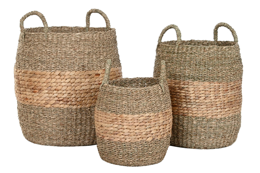 CESTA SET 3 JACINTO DE AGUA 40X40X44 NATURAL