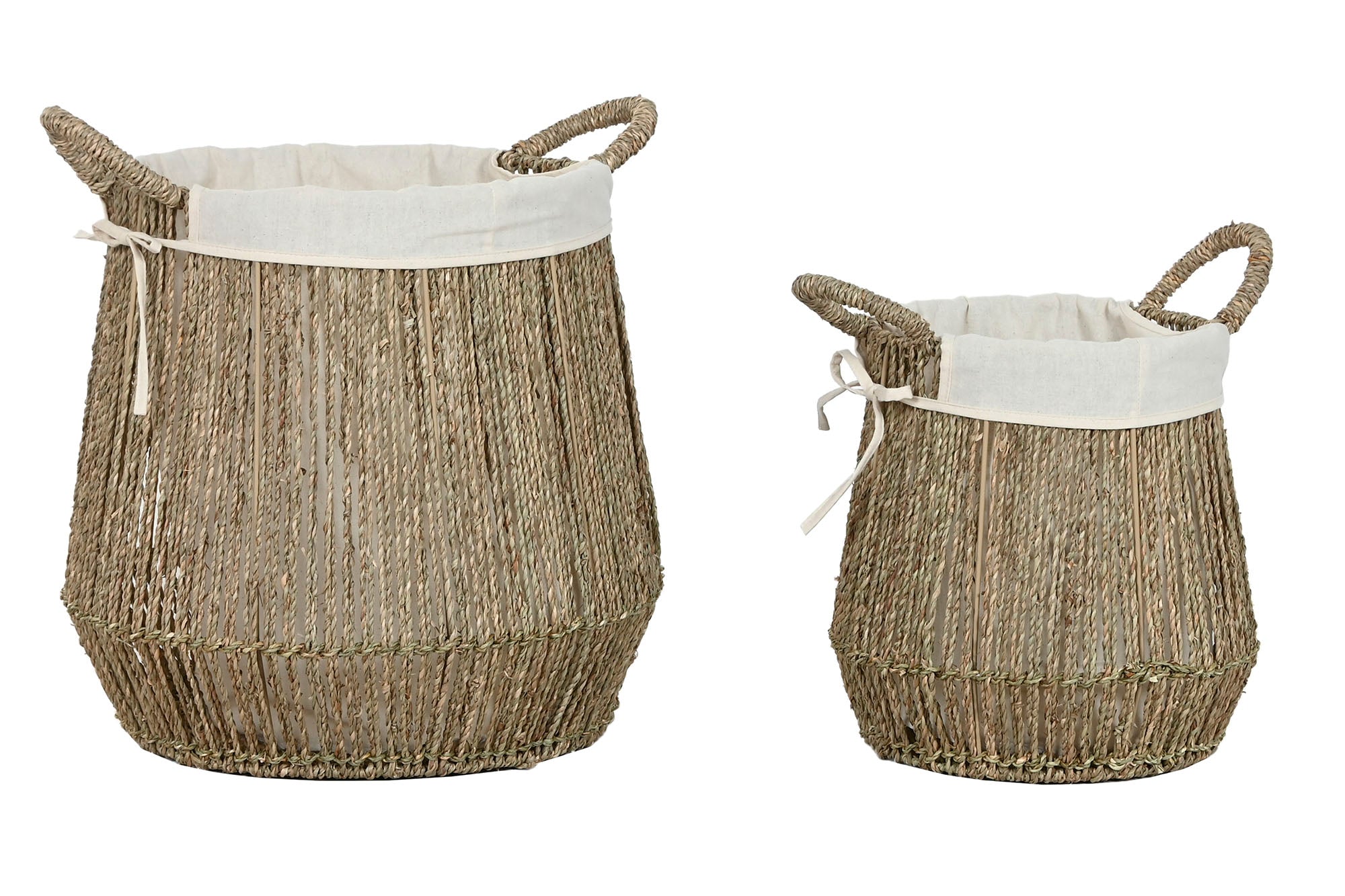 CESTA ROPA SET 2 SEAGRASS ALGODON 43X43X48 NATURAL