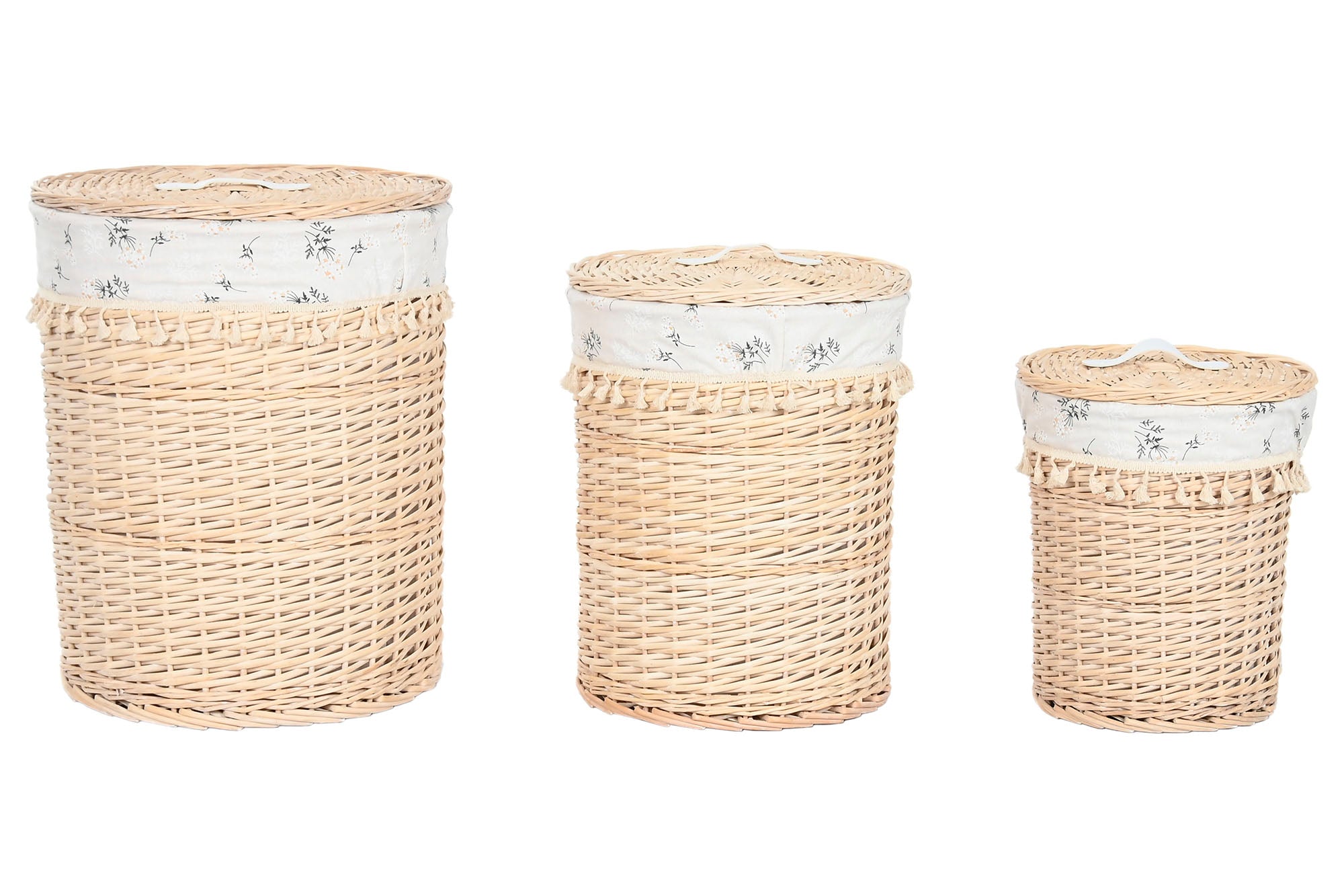 CESTA ROPA SET 3 MIMBRE ALGODON 45X45X55 NATURAL