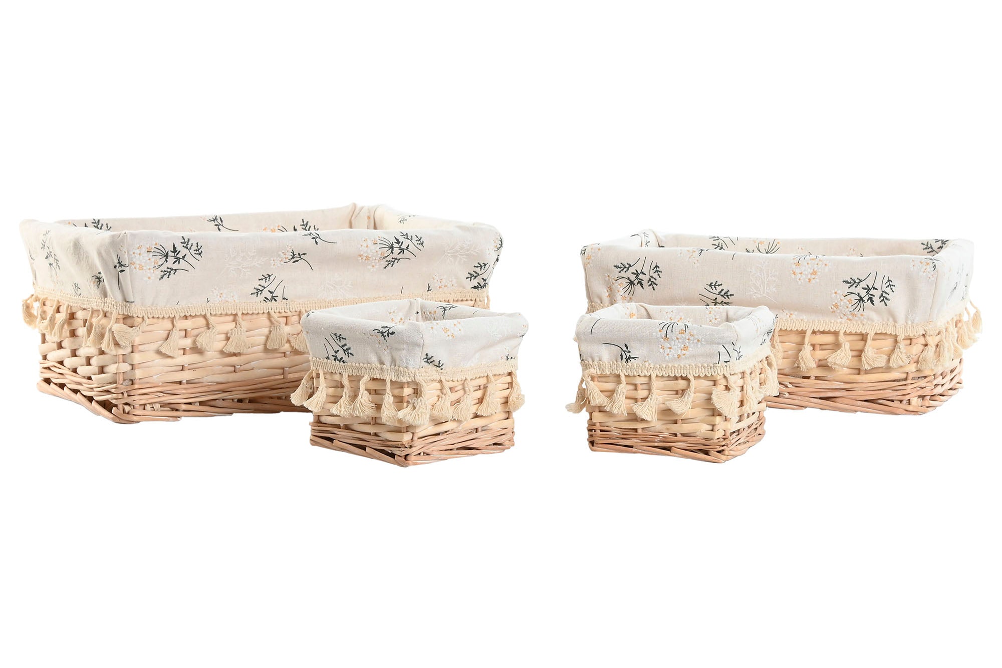 CESTA ROPA SET 4 MIMBRE ALGODON 36X25X16 NATURAL