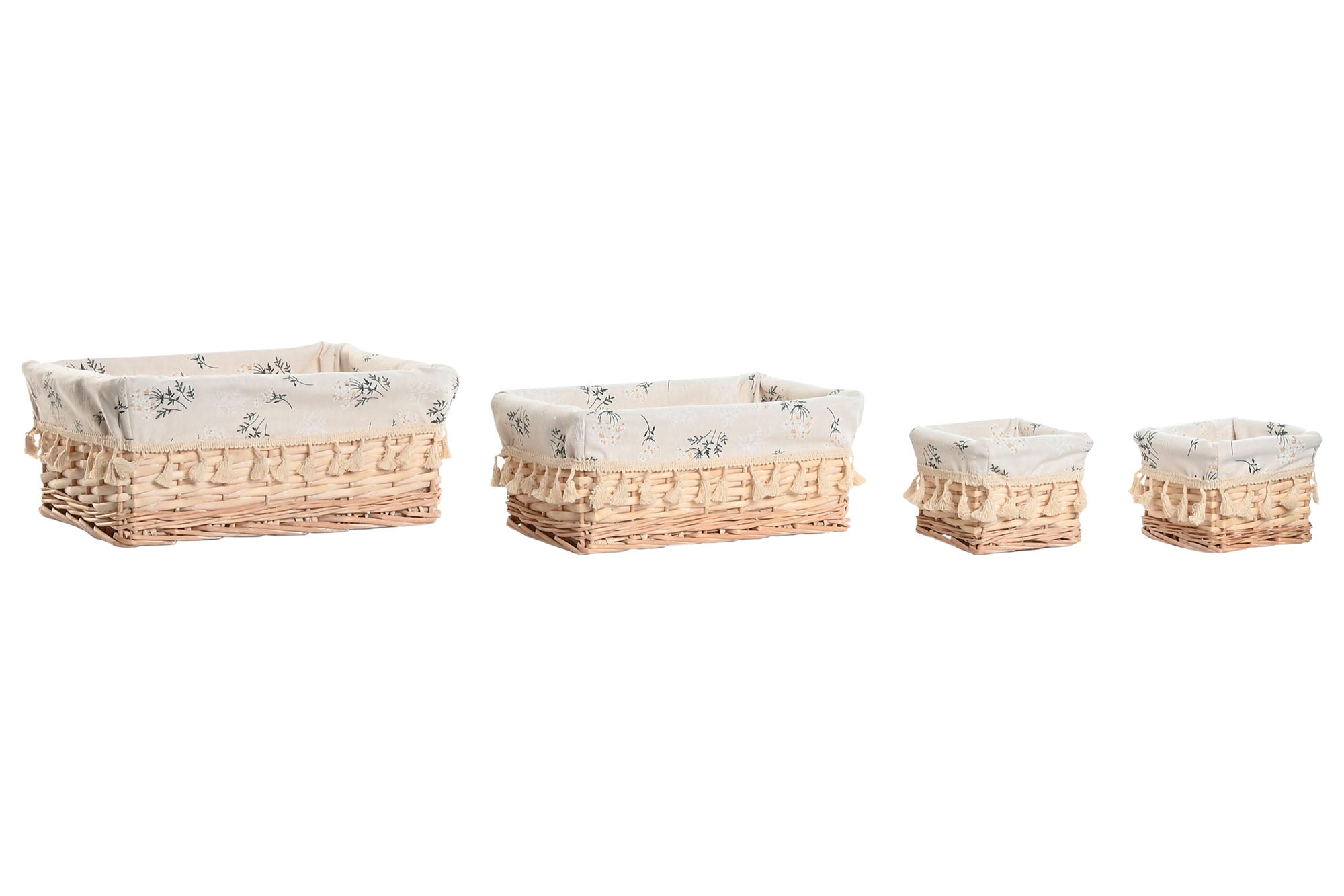 CESTA ROPA SET 4 MIMBRE ALGODON 36X25X16 NATURAL