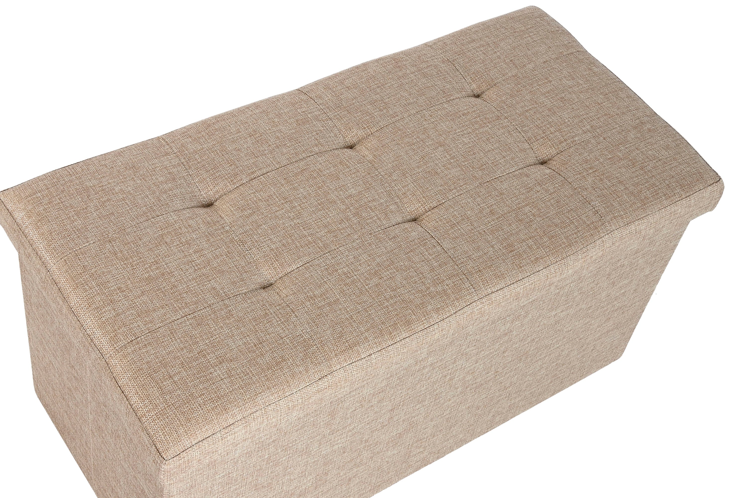 PACK DE 4 CAJA ALGODON MDF 76X38X38 OTOMANO BEIGE