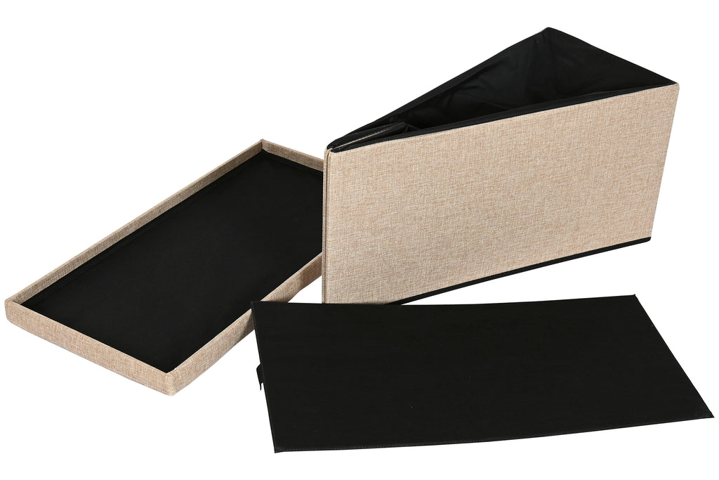 PACK DE 4 CAJA ALGODON MDF 76X38X38 OTOMANO BEIGE