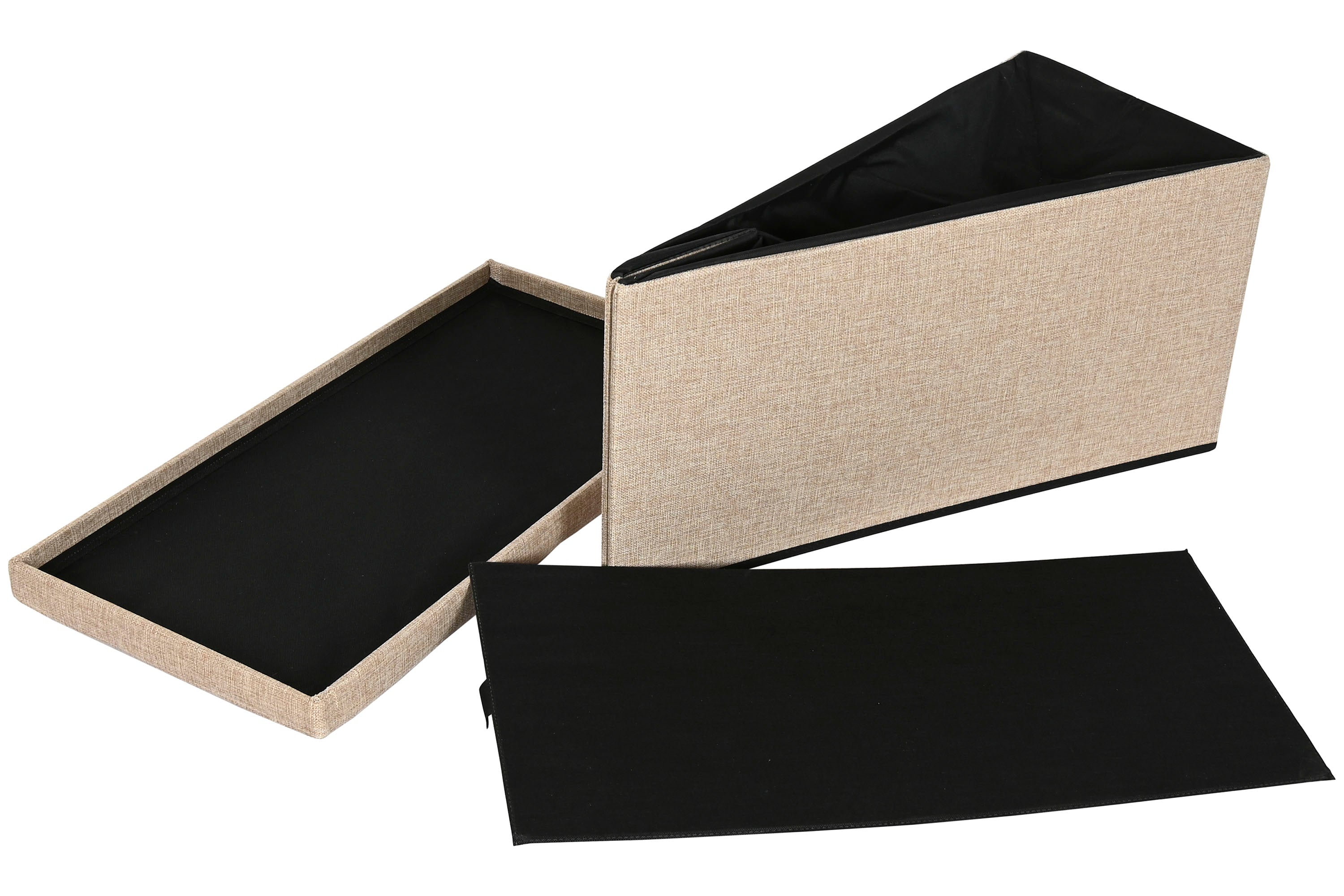 PACK DE 4 CAJA ALGODON MDF 76X38X38 OTOMANO BEIGE