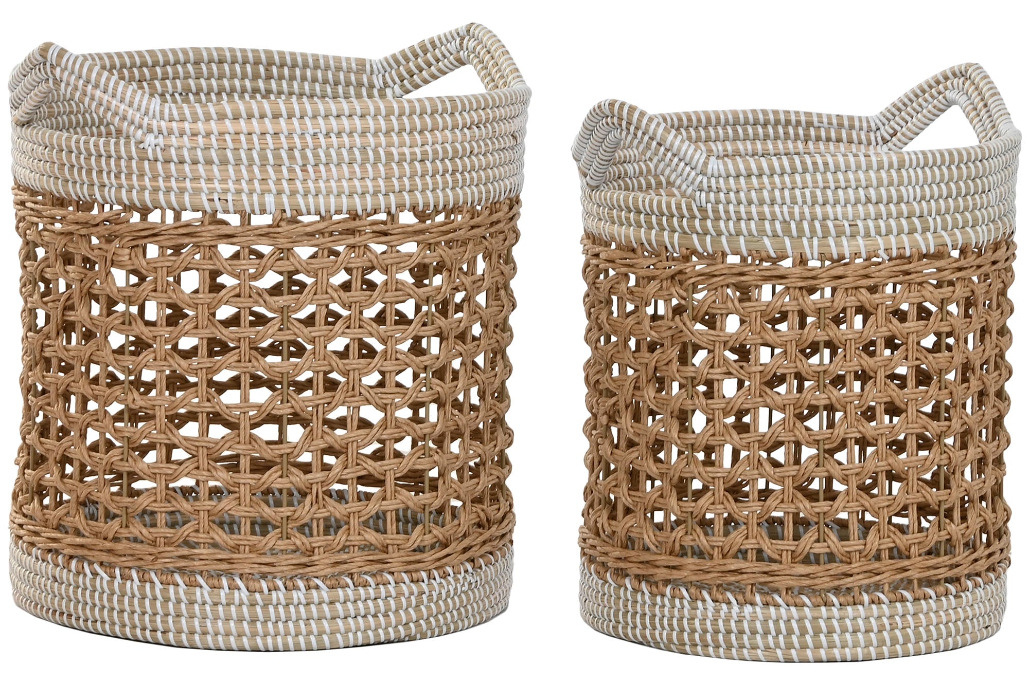 CESTA SET 2 SEAGRASS PAPEL 44X38X44 NATURAL